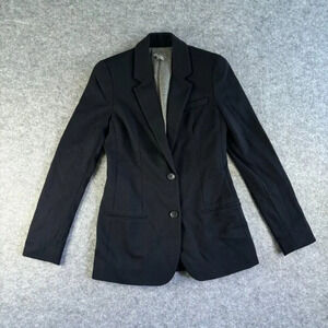 Vince Womens Blazer Jacket Cardigan 4 SNavy Blue Wool Blend Office 2 Button 538